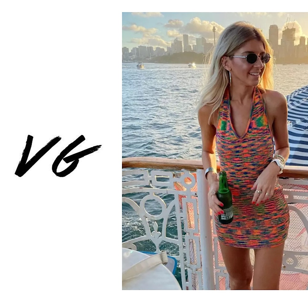 VERGE GIRL - Crowd Control Halter Knit Mini Dress